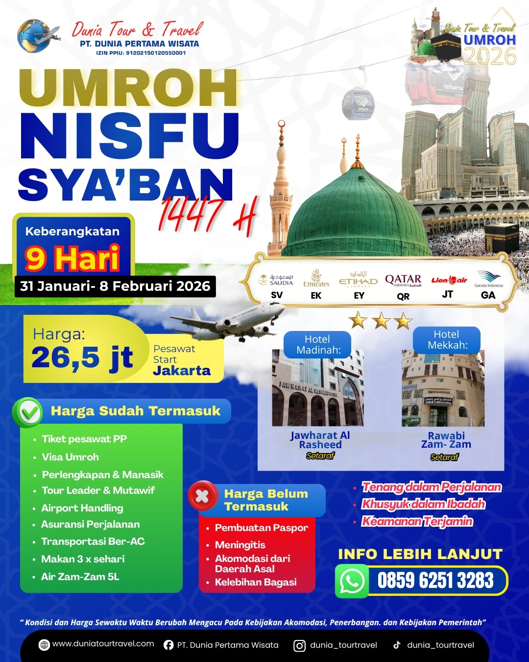 Paket Umroh Nifsu Sya'ban 1447 H